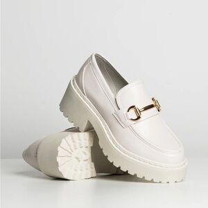Steve Madden Approach White Platform Loafers